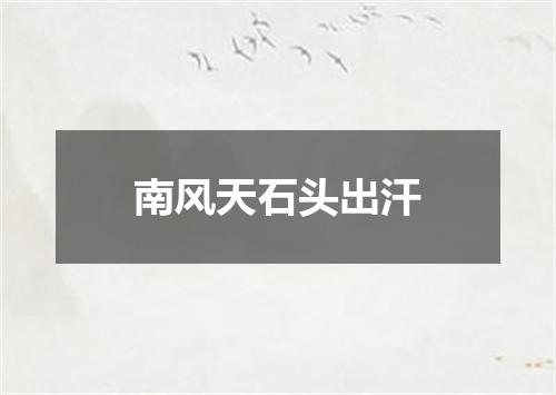 南风天石头出汗