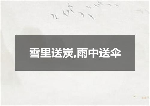 雪里送炭,雨中送伞