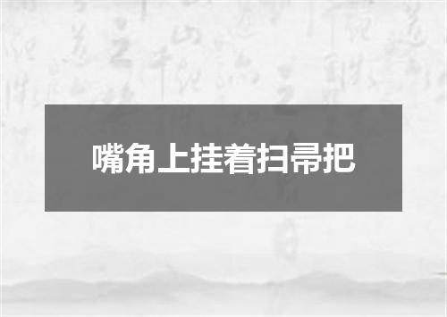 嘴角上挂着扫帚把