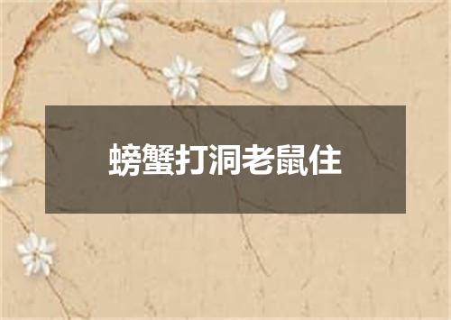 螃蟹打洞老鼠住