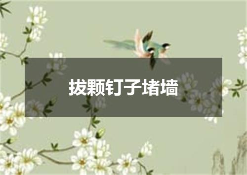 拔颗钉子堵墙
