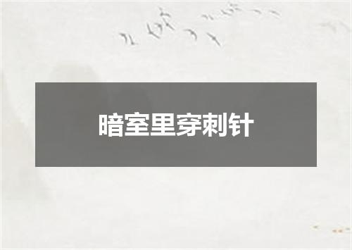 暗室里穿刺针