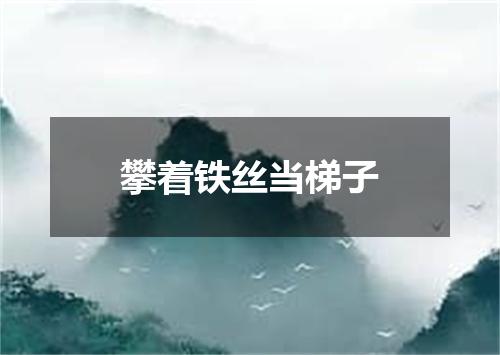 攀着铁丝当梯子