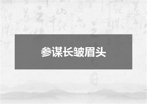 参谋长皱眉头