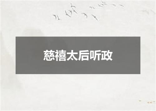 慈禧太后听政