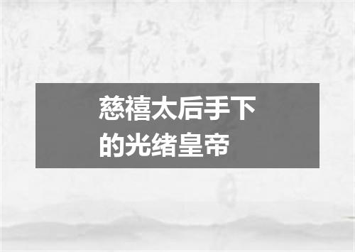 慈禧太后手下的光绪皇帝