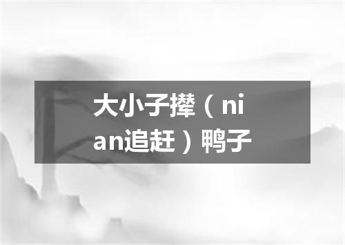 大小子撵（nian追赶）鸭子
