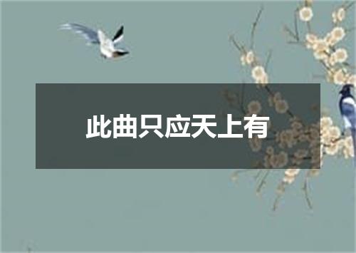 此曲只应天上有