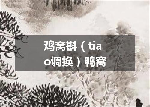 鸡窝斟（tiao调换）鸭窝
