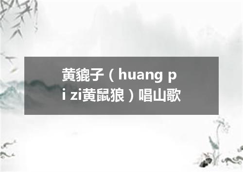 黄貔子（huang pi zi黄鼠狼）唱山歌