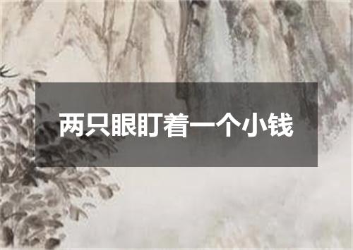 两只眼盯着一个小钱