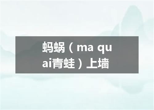 蚂蜗（ma quai青蛙）上墙