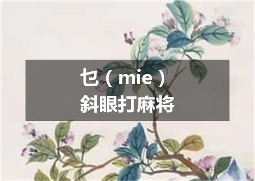 乜（mie）斜眼打麻将