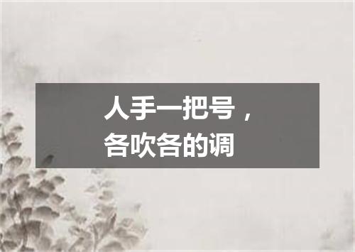 人手一把号，各吹各的调