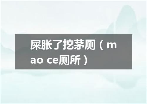 屎胀了挖茅厕（mao ce厕所）