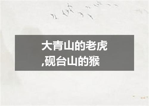 大青山的老虎,砚台山的猴