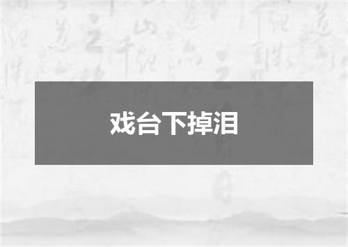 戏台下掉泪
