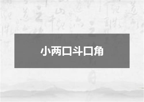 小两口斗口角