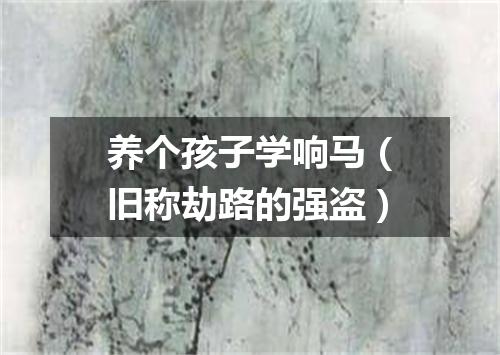 养个孩子学响马（旧称劫路的强盗）
