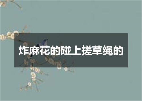 炸麻花的碰上搓草绳的