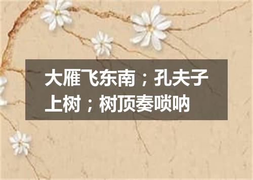 大雁飞东南；孔夫子上树；树顶奏唢呐