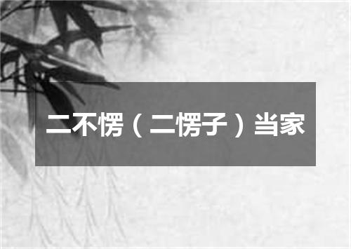 二不愣（二愣子）当家