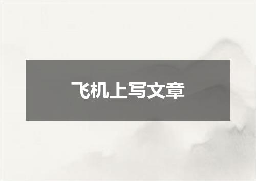 飞机上写文章