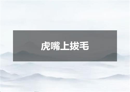 虎嘴上拔毛