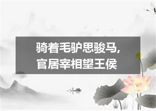 骑着毛驴思骏马,官居宰相望王侯