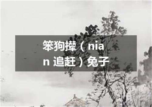 笨狗撵（nian 追赶）兔子