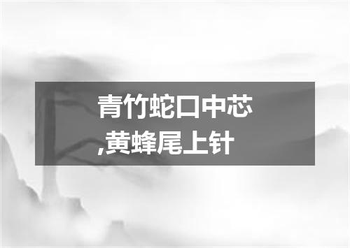 青竹蛇口中芯,黄蜂尾上针