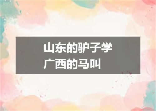 山东的驴子学广西的马叫