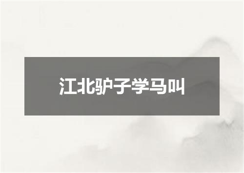 江北驴子学马叫