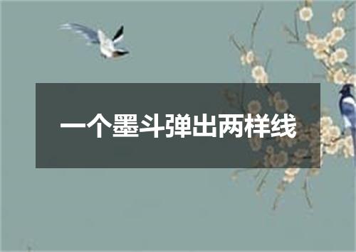 一个墨斗弹出两样线