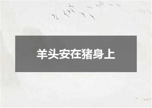 羊头安在猪身上