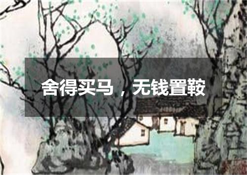 舍得买马，无钱置鞍