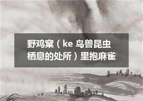 野鸡窠（ke 鸟兽昆虫栖息的处所）里抱麻雀
