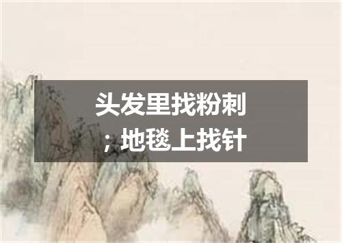 头发里找粉刺；地毯上找针