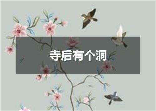 寺后有个洞