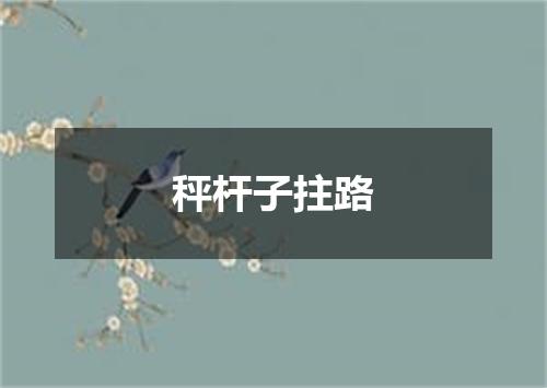 秤杆子拄路