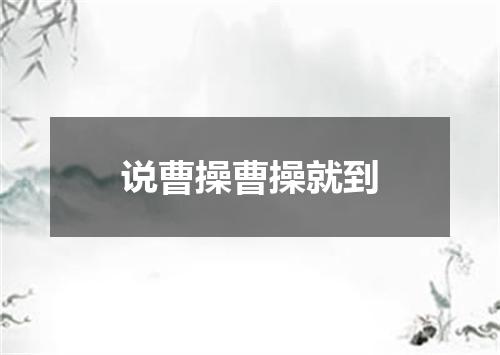 说曹操曹操就到