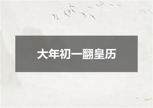 大年初一翻皇历