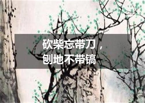 砍柴忘带刀，刨地不带镐