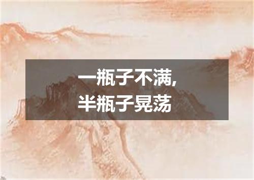 一瓶子不满,半瓶子晃荡