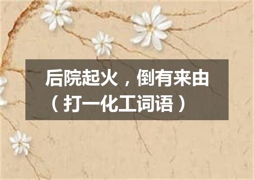 后院起火，倒有来由（打一化工词语）