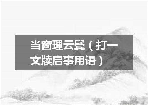 当窗理云鬓（打一文牍启事用语）