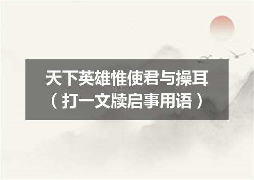 天下英雄惟使君与操耳（打一文牍启事用语）
