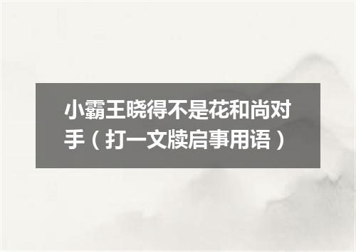 小霸王晓得不是花和尚对手（打一文牍启事用语）
