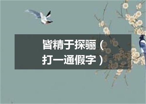 皆精于探骊（打一通假字）