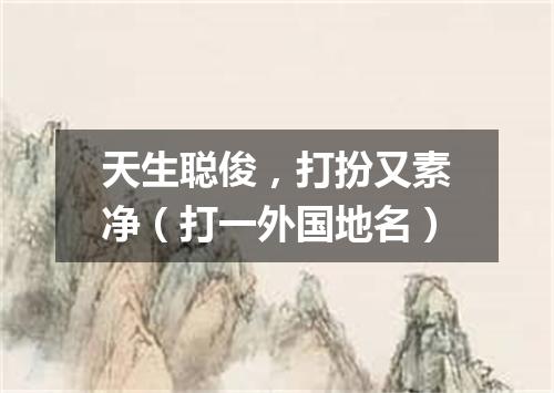 天生聪俊，打扮又素净（打一外国地名）